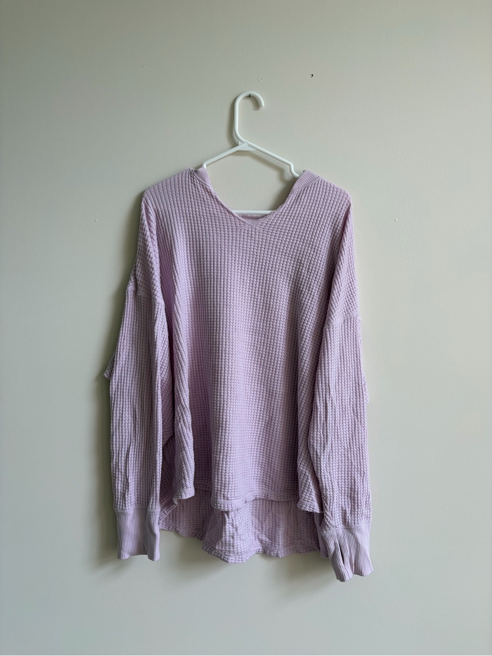 OFFLINE by Aerie Purple Pink Waffle Notch Neck Long Sleeve T-Shirt